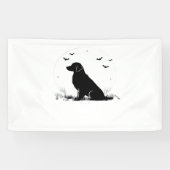 Golden Retriever Dog – Halloween Moon Silhouette O Spandoek (Horizontaal)
