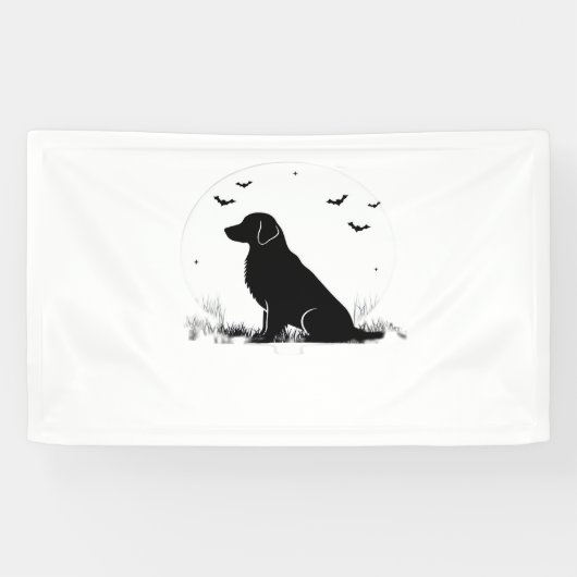 Golden Retriever Dog – Halloween Moon Silhouette O Spandoek (Horizontaal)