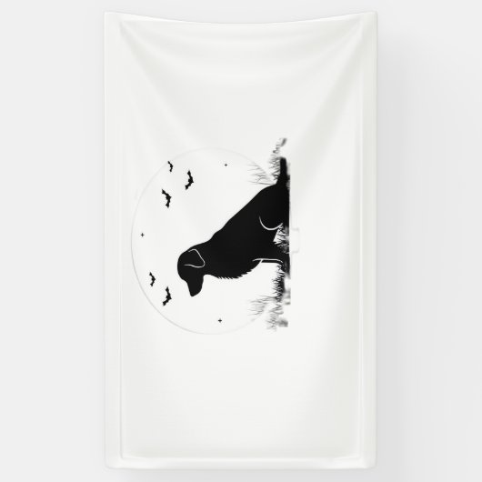 Golden Retriever Dog – Halloween Moon Silhouette O Spandoek (Verticaal)