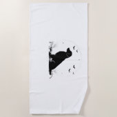 Golden Retriever Dog – Halloween Moon Silhouette O Strandlaken (Voorkant)