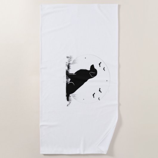 Golden Retriever Dog – Halloween Moon Silhouette O Strandlaken (Voorkant)