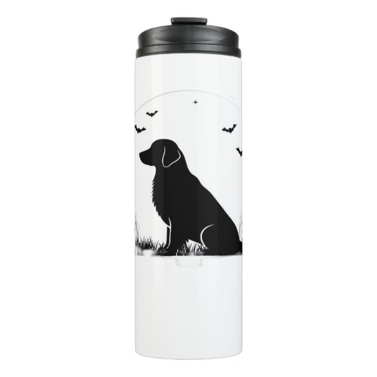 Golden Retriever Dog – Halloween Moon Silhouette O Thermosbeker (Voorkant)