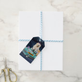 Golden Retriever Dog Halloween Truck Scary Night Cadeaulabel (Met Touw)