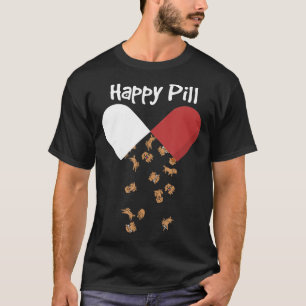 Golden Retriever Dog Happy Pill Golden Mpa T-shirt