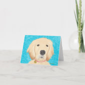 Golden Retriever Dog Hartelijk dank! Blauwe kaart (Voorkant)