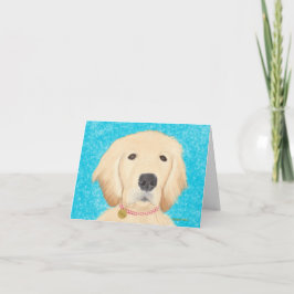 Golden Retriever Dog Hartelijk dank! Blauwe kaart
