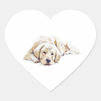Golden Retriever Dog Heart Sticker