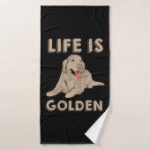 Golden Retriever Dog - Het leven is Golden Badhanddoek (Badhanddoek)