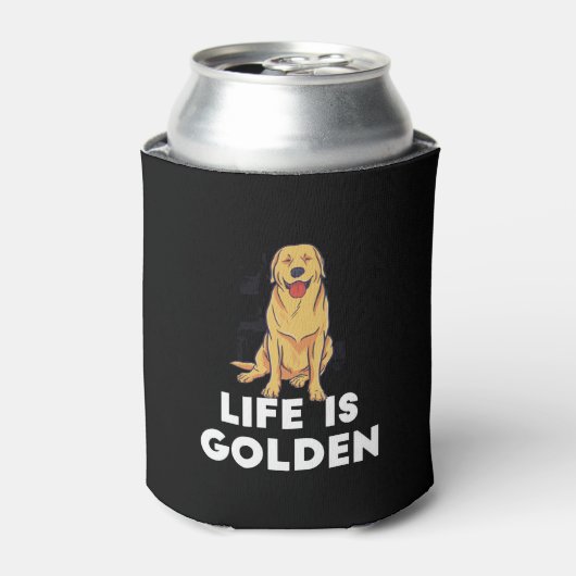 Golden Retriever Dog - Het leven is Golden Blikjeskoeler (Blikje Voorkant)