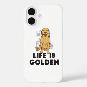 Golden Retriever Dog - Het leven is Golden iPhone 16 Hoesje