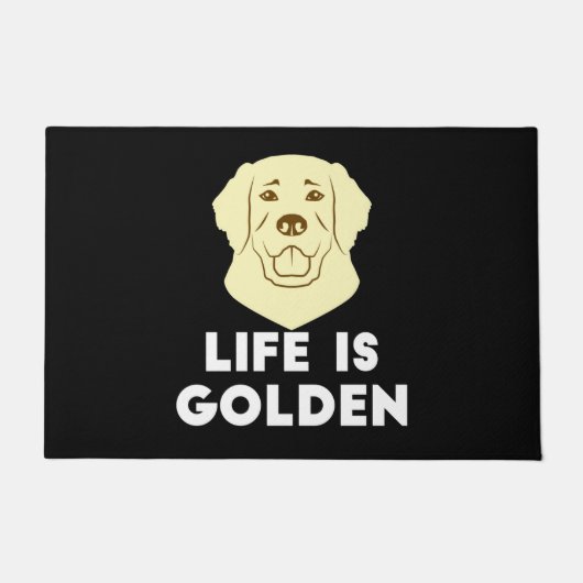 Golden Retriever Dog - Het leven is Golden Deurmat (Voorkant)