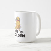 Golden Retriever Dog - Het leven is Golden Koffiemok (Voorkant rechts)