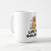 Golden Retriever Dog - Het leven is Golden Koffiemok (Voorkant links)
