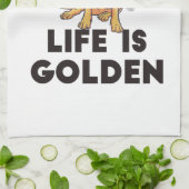 Golden Retriever Dog - Het leven is Golden Theedoek (Gevouwen)