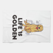 Golden Retriever Dog - Het leven is Golden Theedoek (Horizontaal)