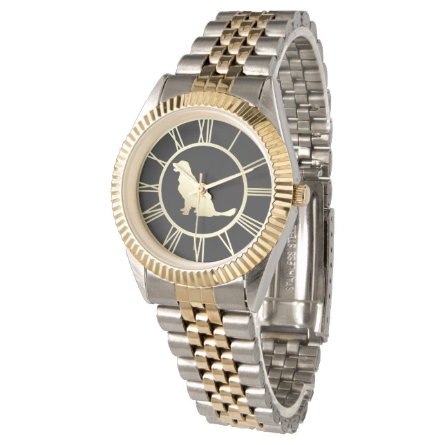 Golden Retriever Dog Horloge (Gekanteld)