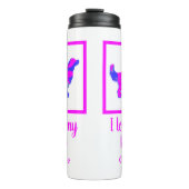 Golden Retriever Dog Hot Pink & Blue Silhouette Thermosbeker (Voorkant)