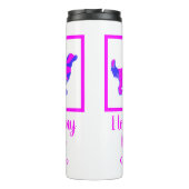 Golden Retriever Dog Hot Pink & Blue Silhouette Thermosbeker (Achterkant)