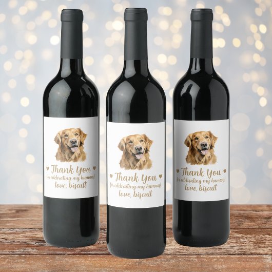 Golden Retriever Dog I Do To Wedding Wijnlabel Wijn Etiket