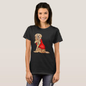 golden retriever dog I love mum tattoo T-shirt (Voorkant volledig)