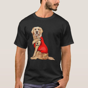 golden retriever dog Ik hou van mama tattoo T-shirt