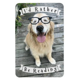 Golden Retriever Dog Ik zou liever lezen Magneet
