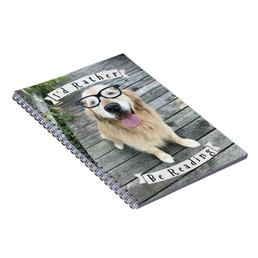Golden Retriever Dog, ik zou liever lezen Notitieboek (Rechterzijde)