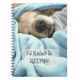 Golden Retriever Dog, ik zou liever slapen Notitieboek