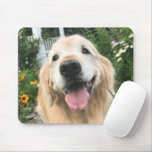 Golden Retriever Dog in de bloementuin Muismat (Met muis)