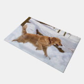 Golden Retriever Dog in de sneeuw Deurmat (Schuin)