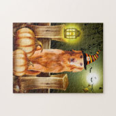 Golden Retriever Dog in Halloween Costume Legpuzzel (Horizontaal)