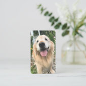 Golden Retriever Dog in het Bladwijzer van de bloe Visitekaartje (Staand voorkant)