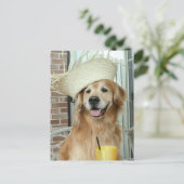 Golden Retriever Dog in Pet Happy Summer Briefkaart (Staand voorkant)
