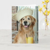 Golden Retriever Dog in Pet Happy Summer Kaart (Gele Bloem)