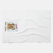 Golden Retriever Dog in Santa Hat, aangepaste teks Theedoek (Horizontaal)
