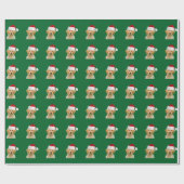 Golden Retriever Dog in Santa Hat Cadeaupapier (Vlak)