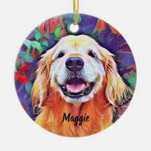 Golden Retriever Dog in Vibrant Colors Kerstmis
