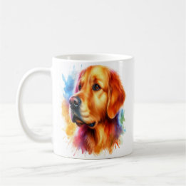 Golden Retriever Dog in Waterverf Koffiemok
