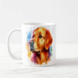 Golden Retriever Dog in Waterverf Koffiemok