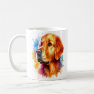 Golden Retriever Dog in Waterverf Koffiemok