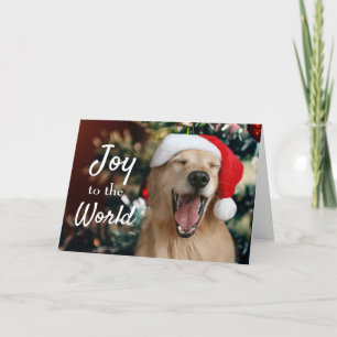 Golden Retriever Dog Joy aan de Eerste Kerstdag va Feestdagen Kaart