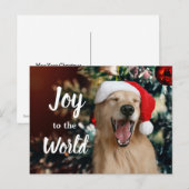 Golden Retriever Dog Joy aan de Eerste Kerstdag va Feestdagenkaart (Voorkant / Achterkant)