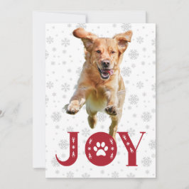Golden Retriever Dog Joy Paw Print Snowflakes Feestdagenkaart