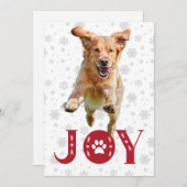 Golden Retriever Dog Joy Paw Print Snowflakes Feestdagenkaart (Voorkant / Achterkant)