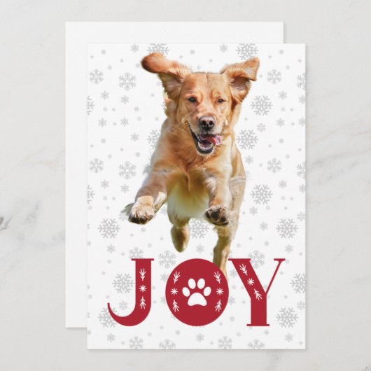 Golden Retriever Dog Joy Paw Print Snowflakes Feestdagenkaart (Voorkant / Achterkant)