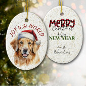 Golden Retriever Dog Joy to the World Keramisch Ornament