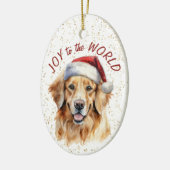 Golden Retriever Dog Joy to the World Keramisch Ornament (Links)