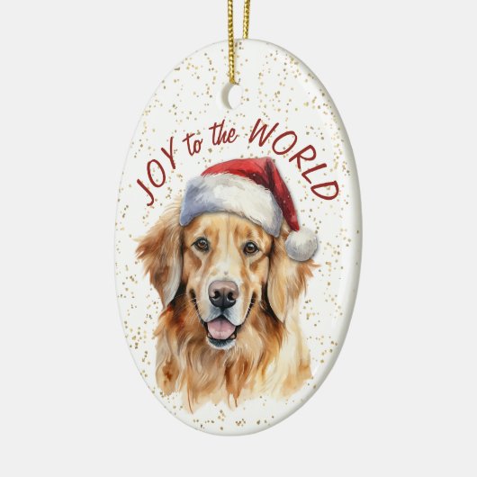 Golden Retriever Dog Joy to the World Keramisch Ornament (Links)