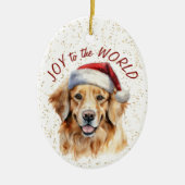 Golden Retriever Dog Joy to the World Keramisch Ornament (Voorkant)