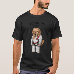 Golden Retriever dog Judo Karate Master in White J T-shirt